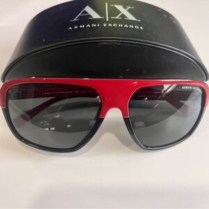 Armani Exchange Bold Red and Black Sunglasses